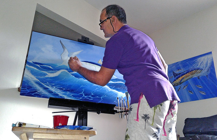 Captain Jorge Yuvero a renowned fishing Captain and accomplished marine artist